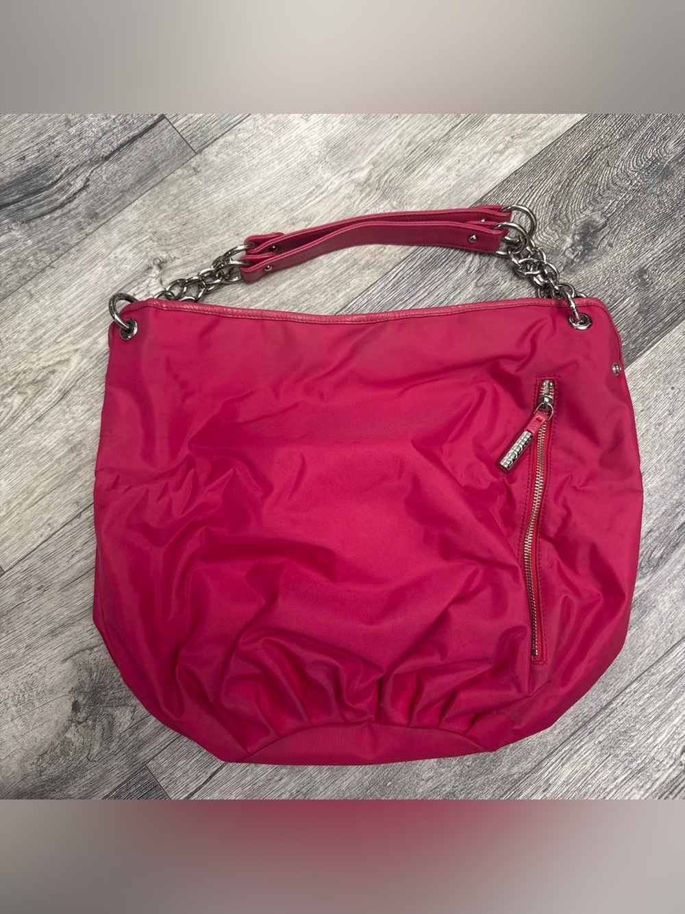 BODHI Hot Pink Chain-Accent Shoulder Bag